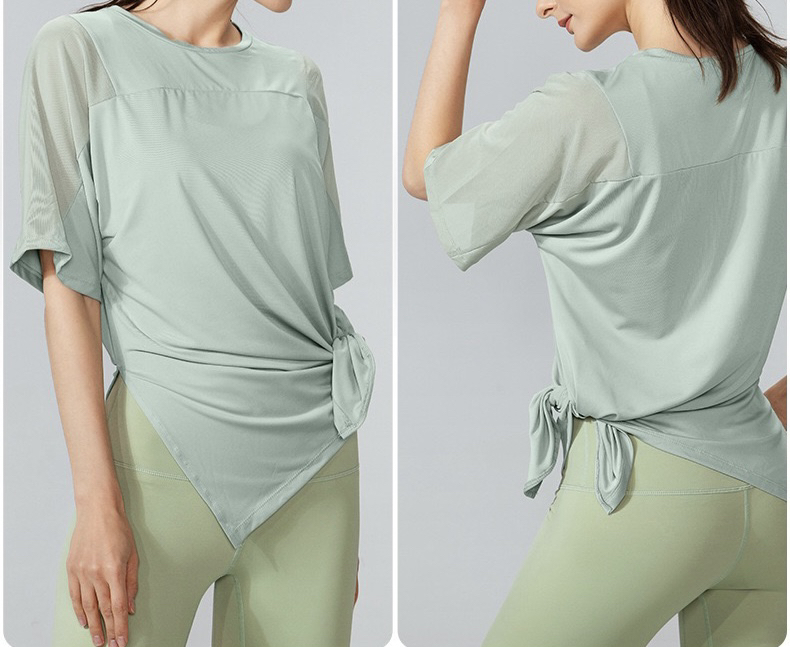 2025夏季240斤微胖大码瑜伽训练短袖T恤轻薄速干显瘦款