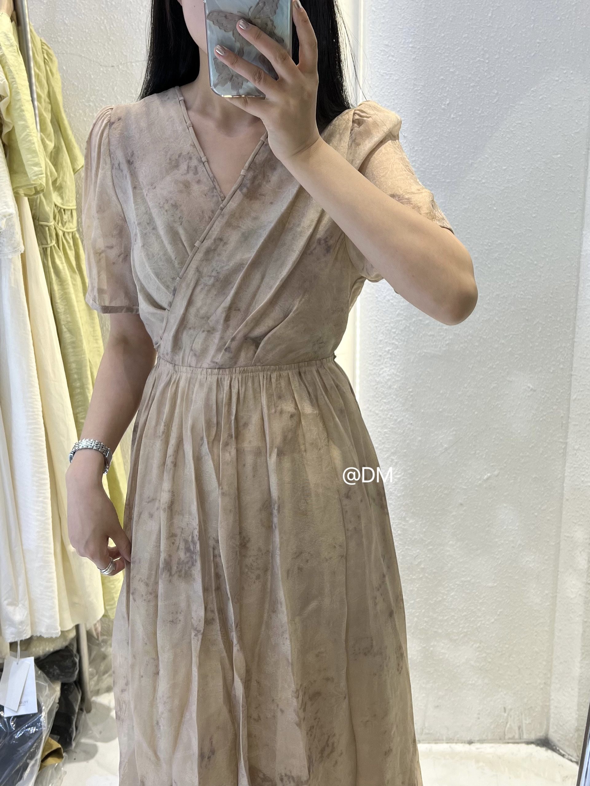 国风设计感收腰连衣裙