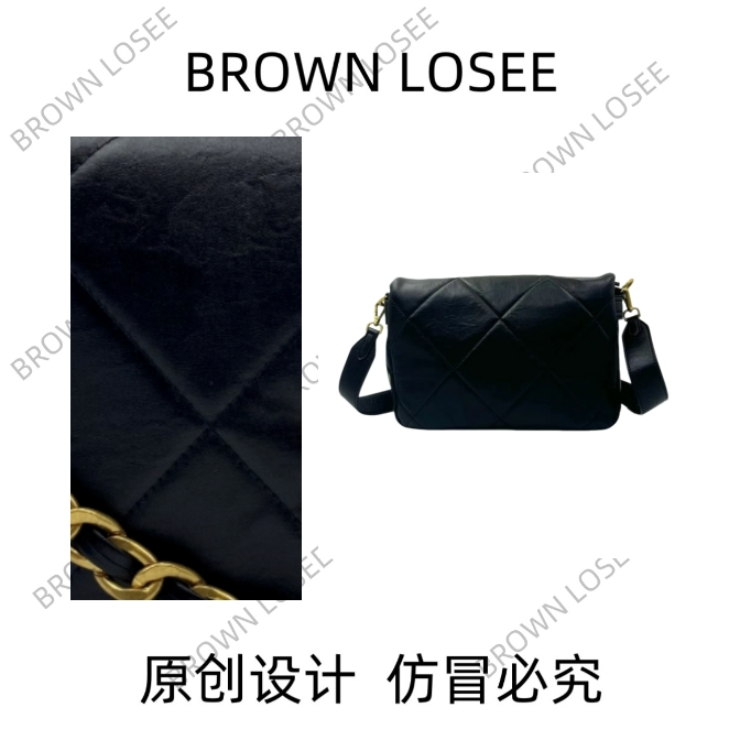 LAGERFELD设计经典菱格羊皮纹手提包WG8819#黑色