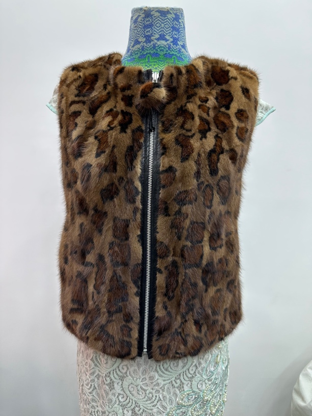 彪领2023新款进口拼貂女士马甲