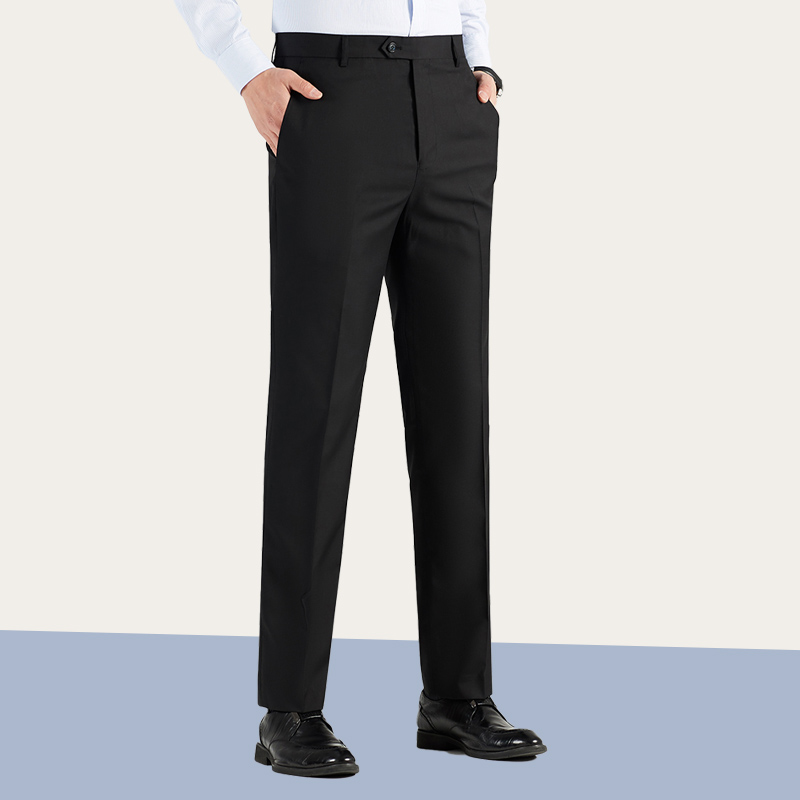 直筒西裤羊毛桑蚕丝西装裤休闲男裤通勤商务职业西裤早秋羊毛西裤