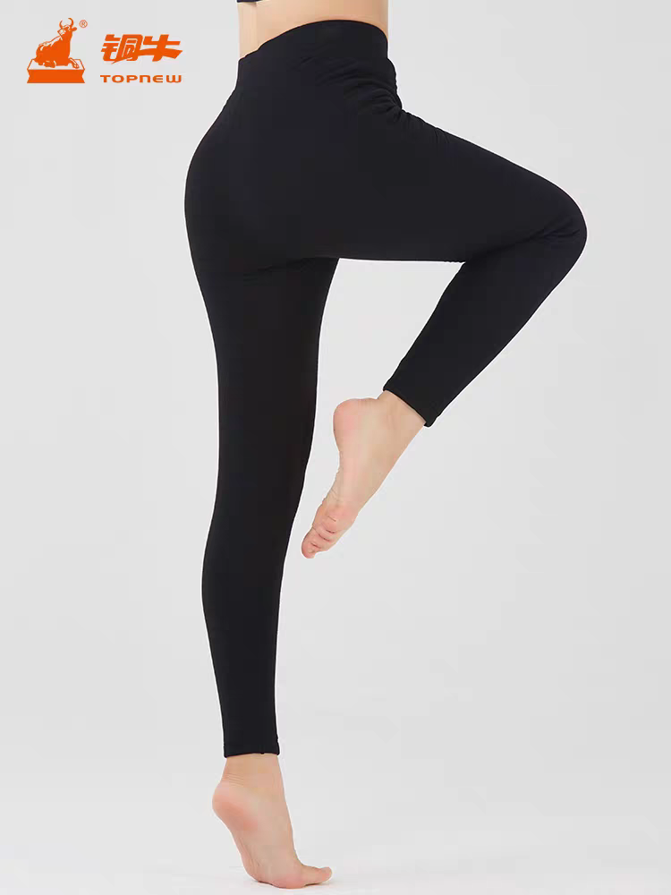 铜牛防风护膝贴护保暖女裤 2022秋冬新款女士保暖裤三层加厚VK196