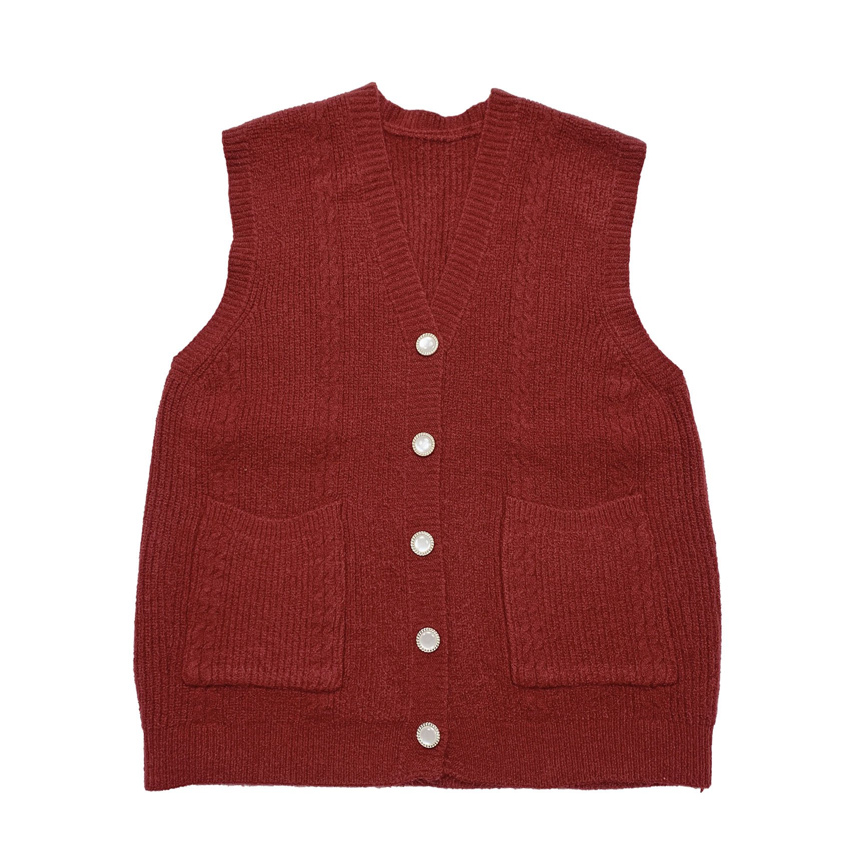 【四色纯色马甲】女士休闲复古百搭秋冬毛衣针织衫外穿马甲3508