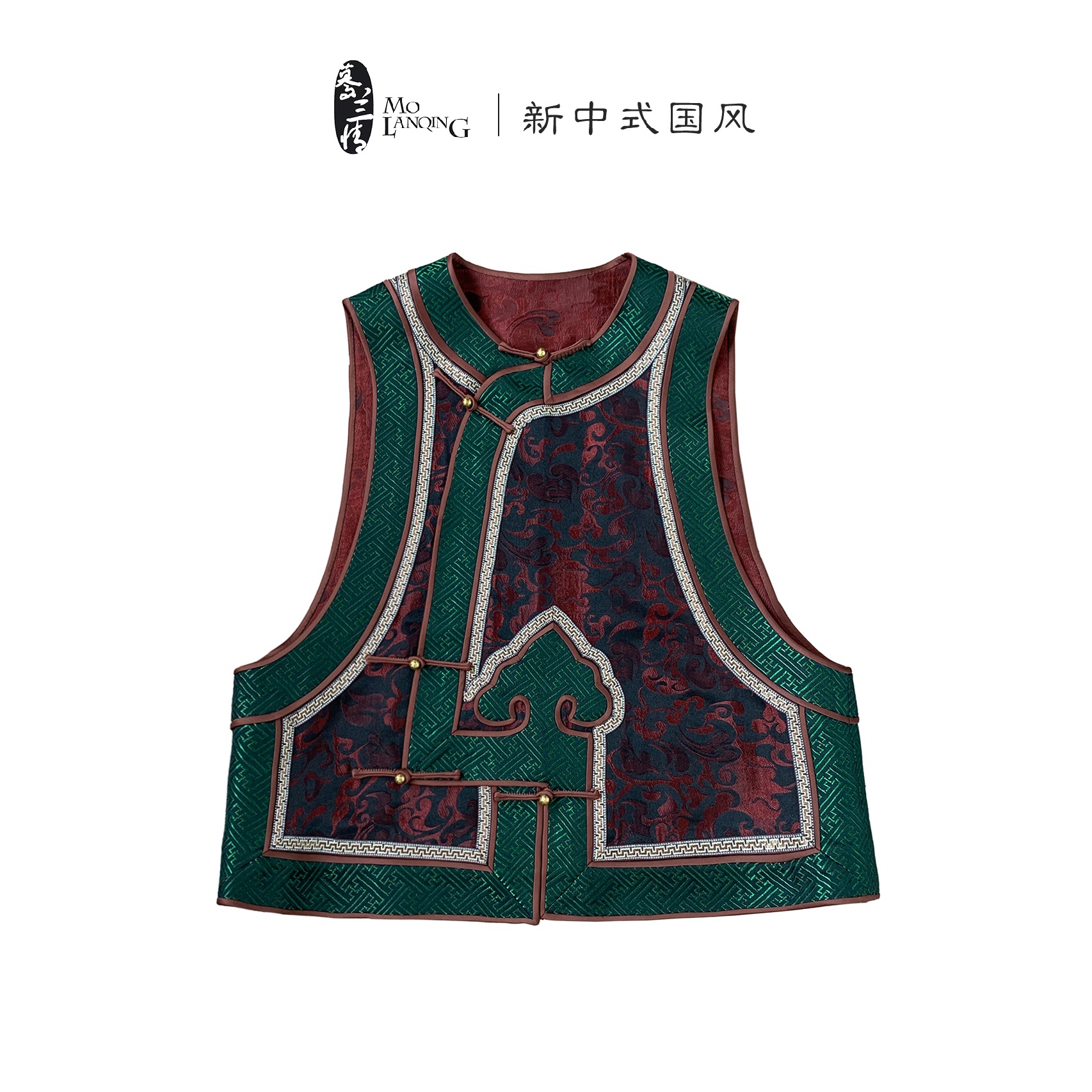 【知礼】手工高定宋锦新中式国风复古宽松中国风民族风马甲3645