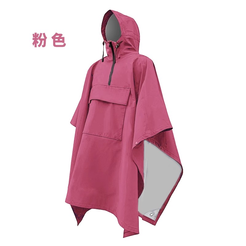 户外多功能战术雨披户外露营登山雨衣压胶防水斗篷多功能化