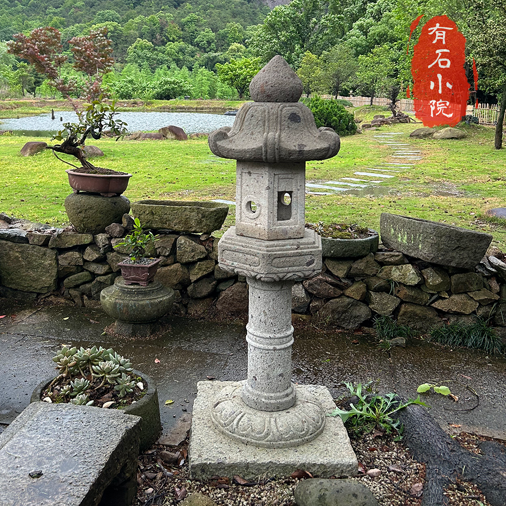 长屿石宫灯笼户外庭院手工雕刻石雕打磨古典大方摆件美丽点缀现代