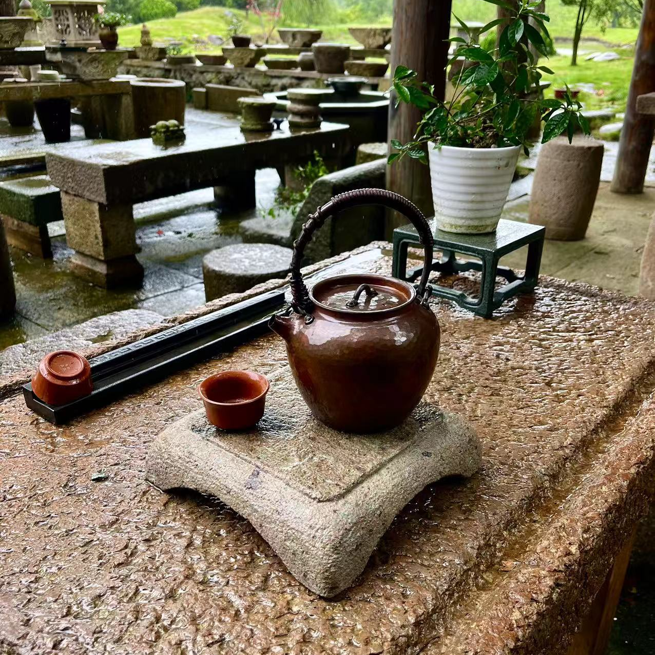 包邮福利长屿石手工雕刻原石案几干泡台盆景底座桌面摆件茶空间