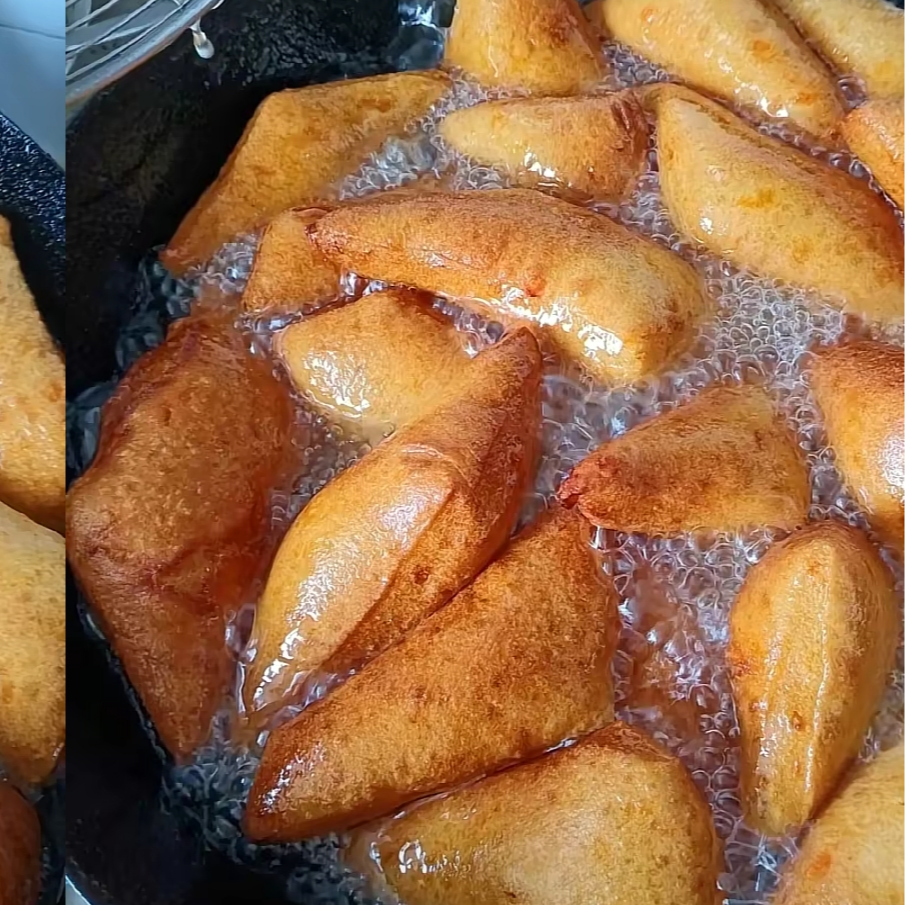 北方冬季农村特色美食油炸果子发面油条炸花