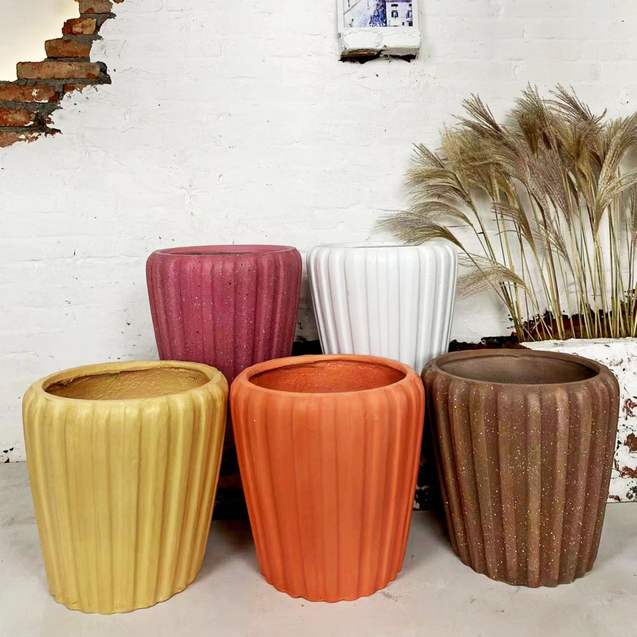 高档网红款客厅家居大号镁泥水泥花盆简约个性时尚环保清新欧式