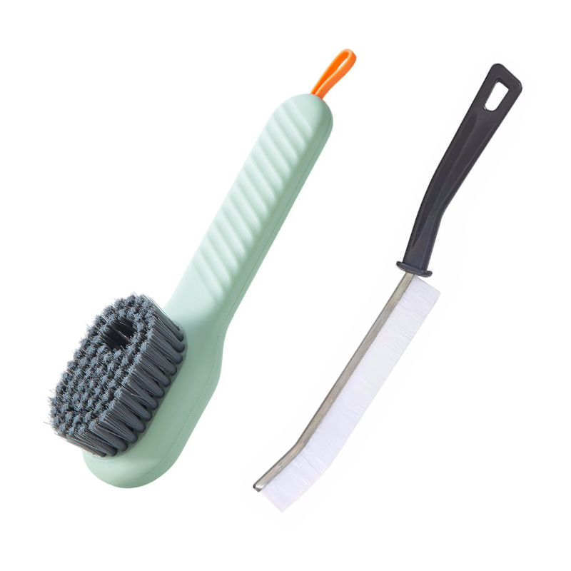 2件套【鞋刷+缝隙刷】加液洗鞋刷多功能长柄缝隙刷硬毛刷家用鞋刷子