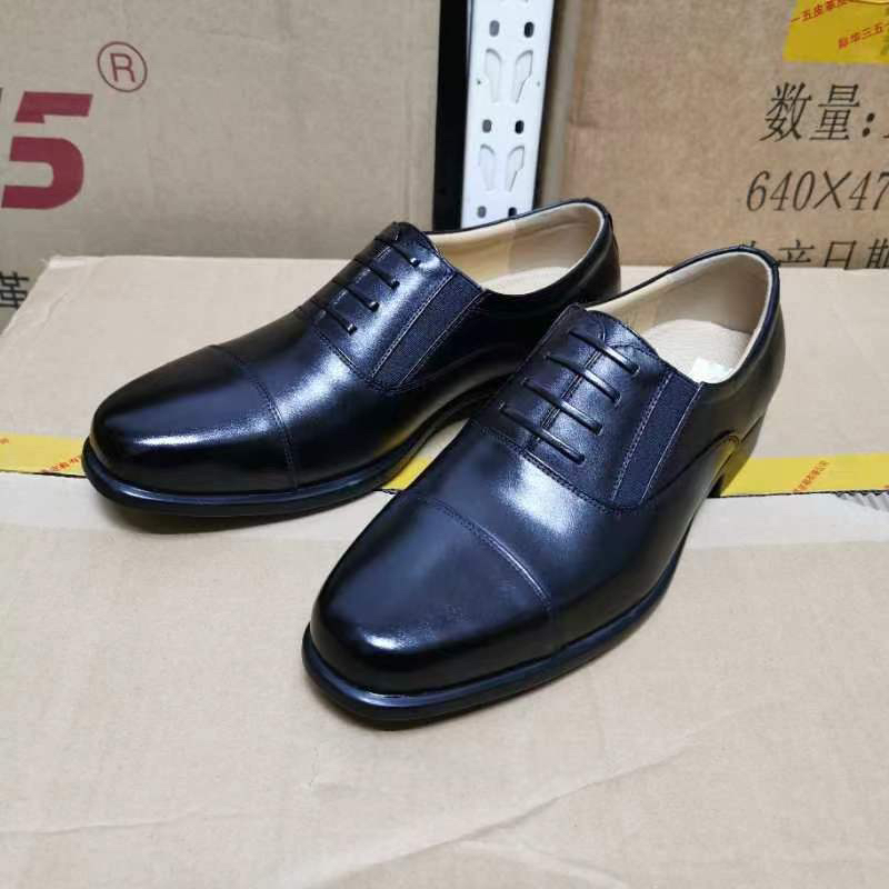 三接头透气皮鞋vs单鞋牛皮时尚男鞋低帮工装鞋黑色男士工鞋真皮