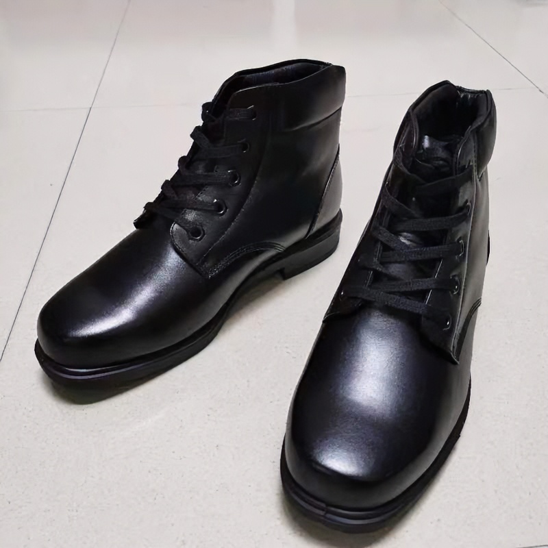 加绒皮鞋防寒靴商务休闲棉皮鞋男款保暖冬季时尚百搭黑色平底