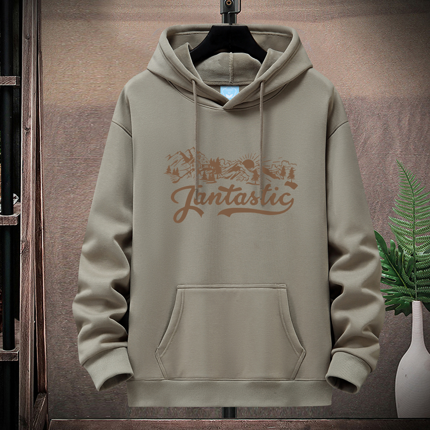 秋冬新款 男士重磅加绒连帽卫衣 时尚学生男女同款情侣套头帽衫