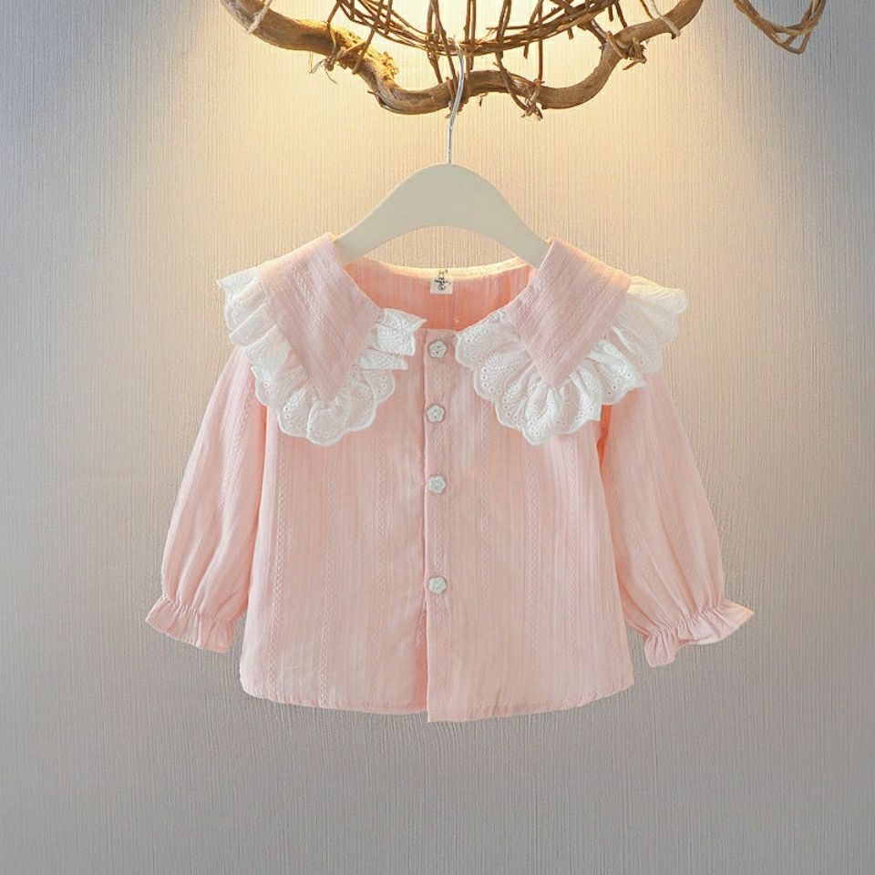 女童衬衫2023秋装新款1-3岁宝宝长袖上衣中小童洋气女