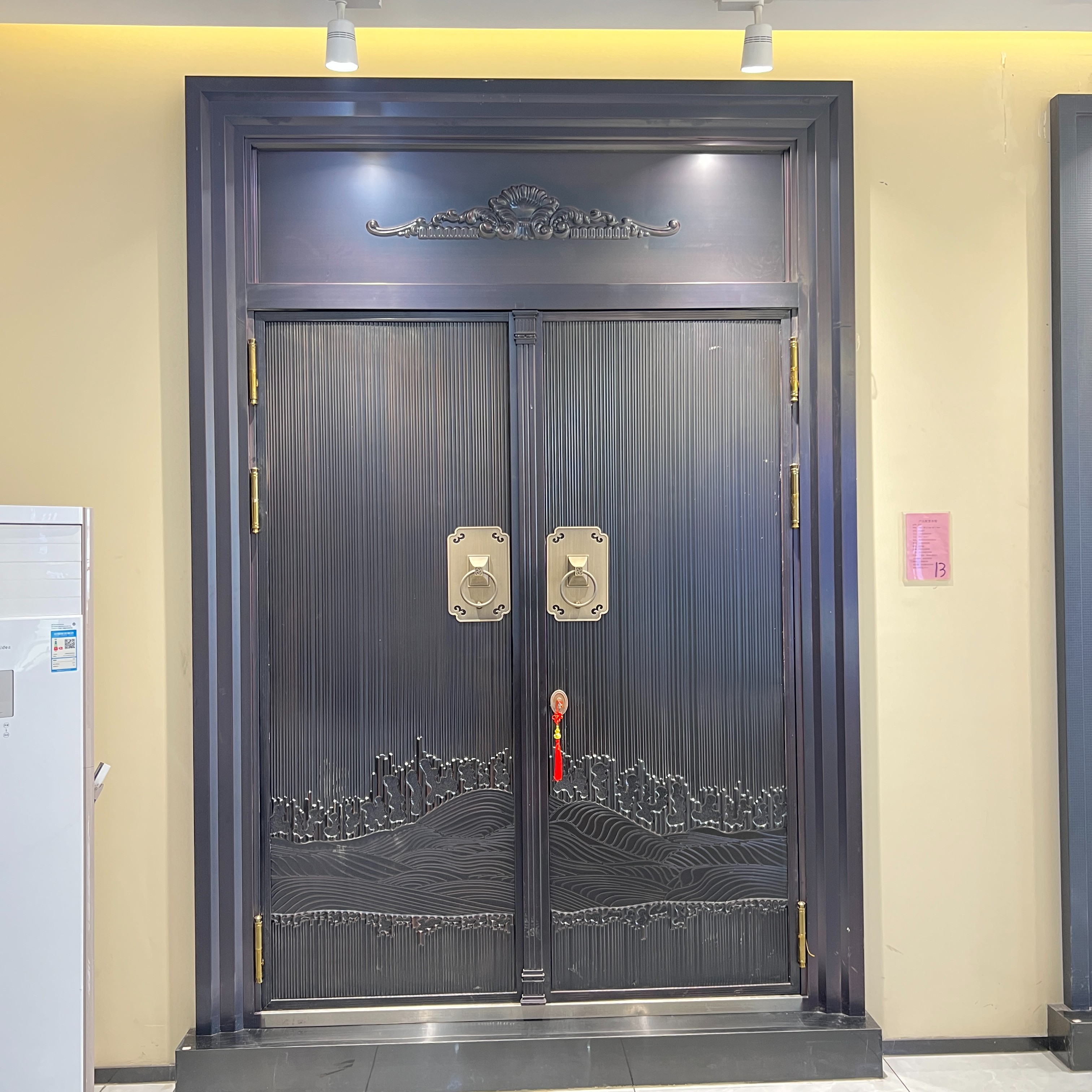农村自建别墅锌合金别墅门入户玻璃门