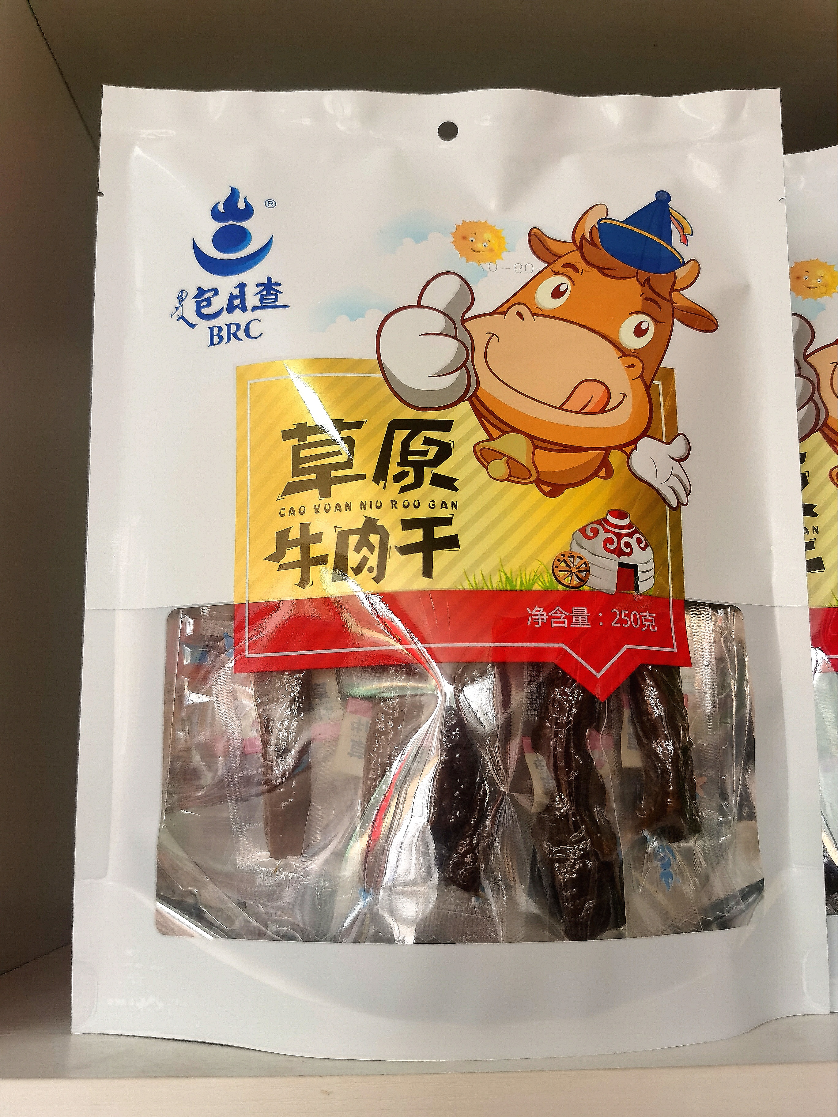 内蒙古特产包日查牛肉干半干草原牛肉干250克