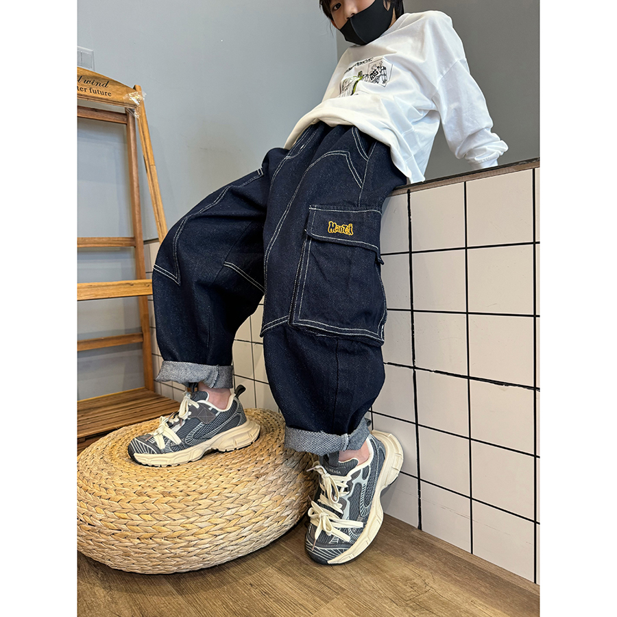2024新品男童秋款牛仔裤宽松韩版