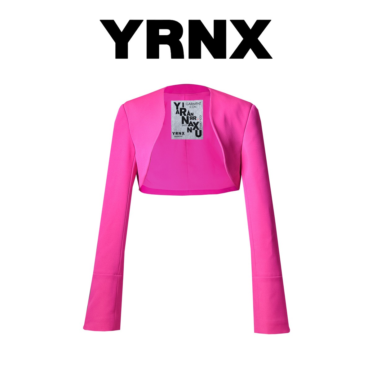 YRNX/伊然納暄 小众设计师款显高出挑时尚银色翻袖长袖短款外套