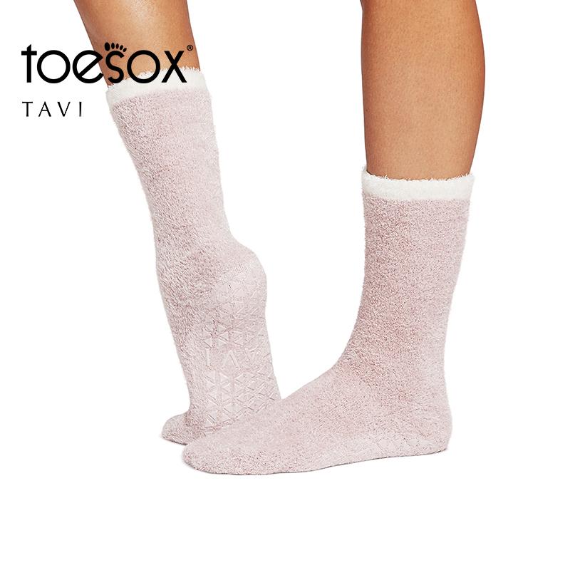 toesox tavi联名款运动袜专业防滑小腿袜普拉提中筒瑜伽袜T078