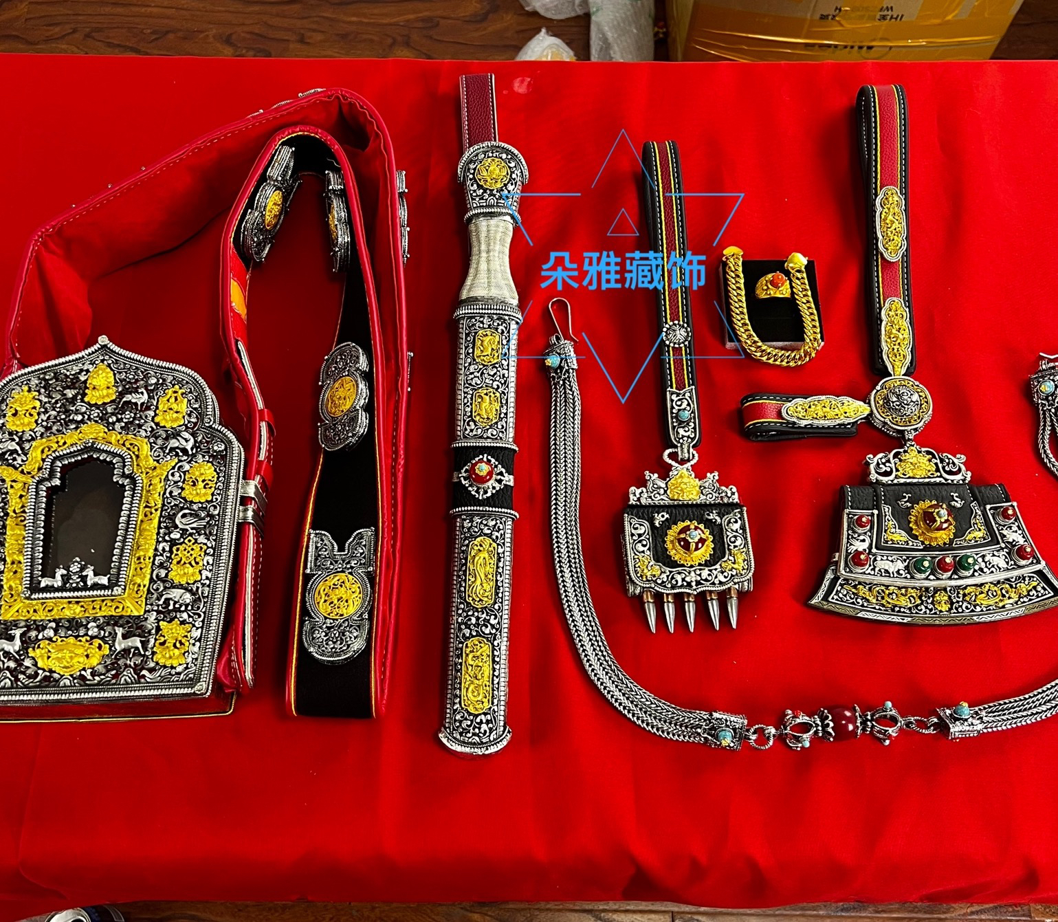 朵雅邮政白铜包邮新款藏式腰间配饰挂件打火套装藏族镀银男士民族