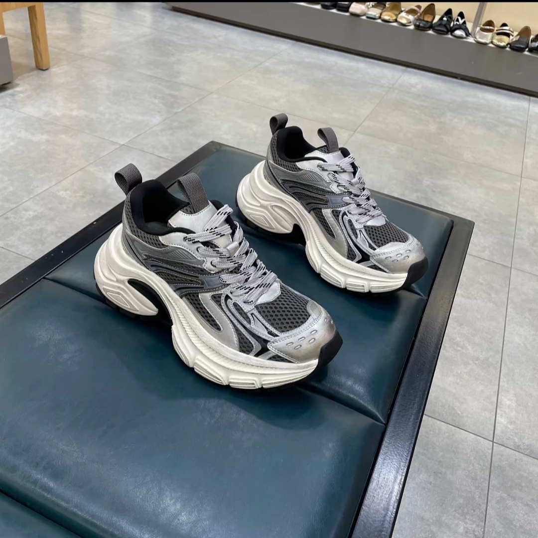 波斐a632秋季新款高订版老爹鞋女厚底松糕底圆头系带休闲鞋