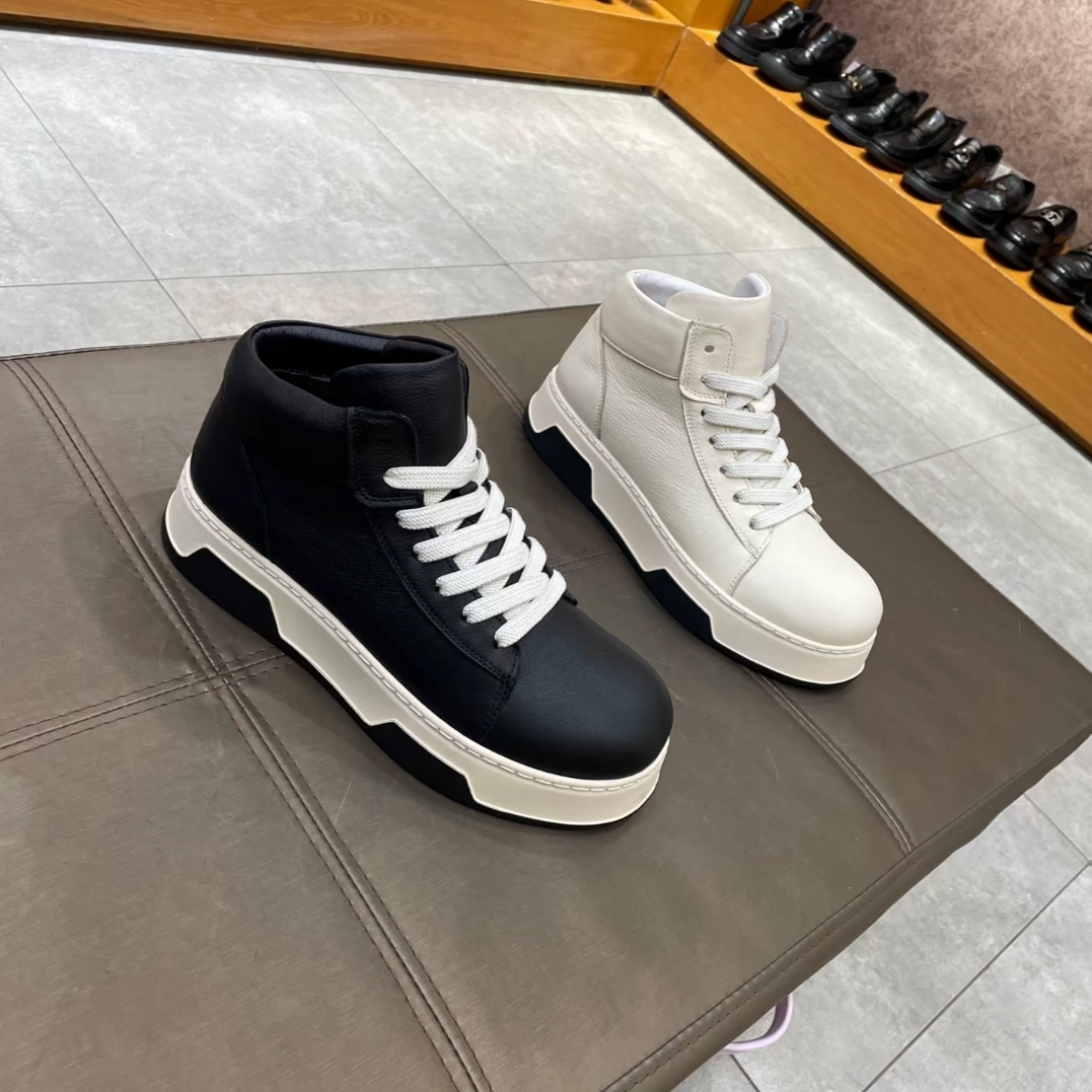 波斐b100-101男鞋新款纯皮大棉高帮时尚休闲鞋