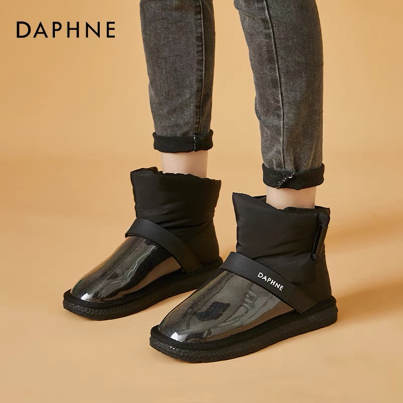 Daphne/达芙妮网红同款时尚街头韩版加厚加绒雪地靴【ZN】422107715