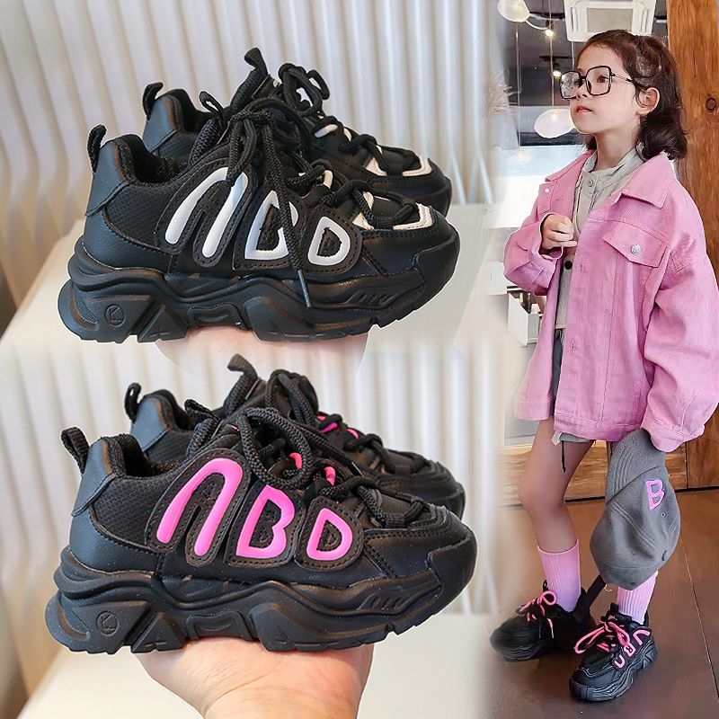 女童运动鞋2023春秋新款儿童鞋子软底防滑跑步鞋秋季老爹鞋运动鞋