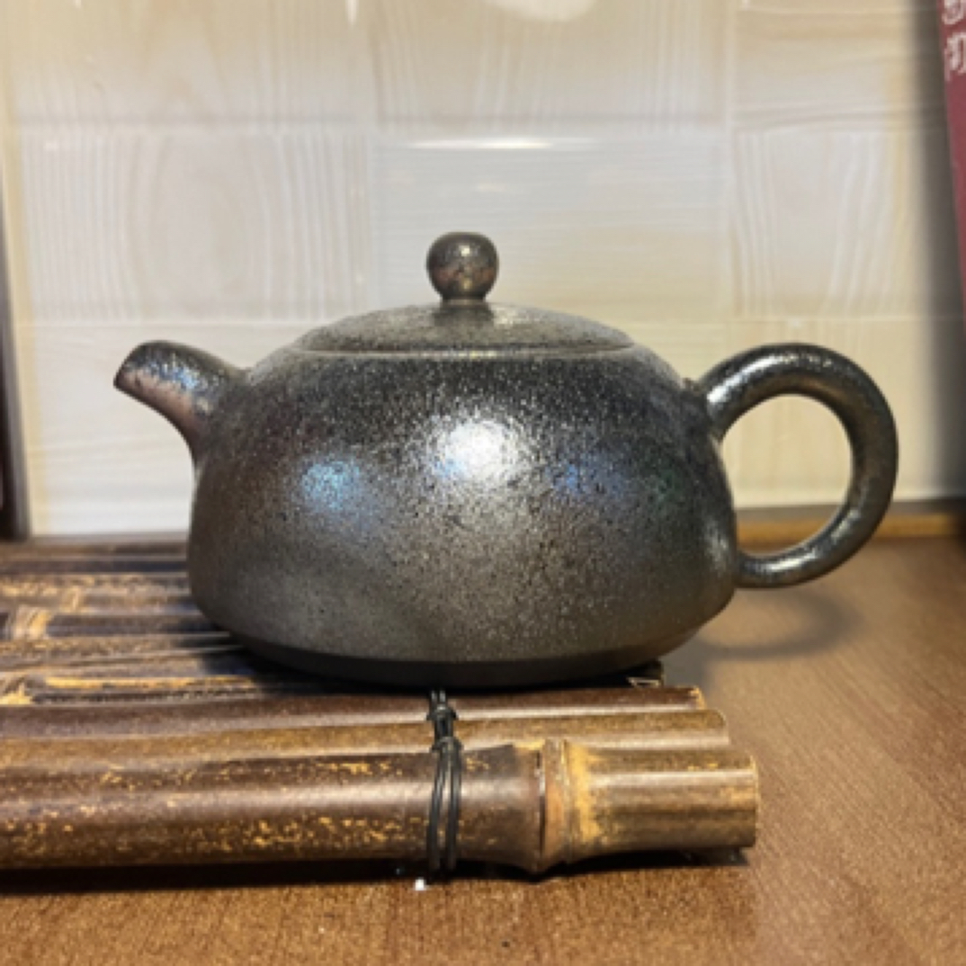 荣昌陶古法柴烧230cc半月壶还原焰窑变精品泡茶专用透气性好