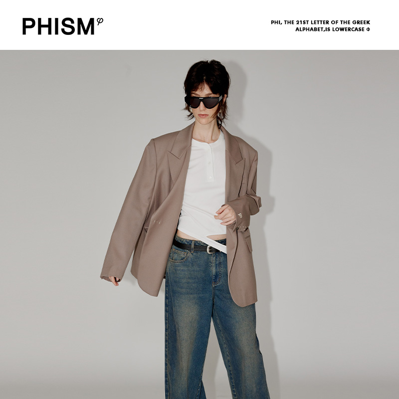 PHSIM秋冬新品宽肩廓形西装女休闲西服398J04