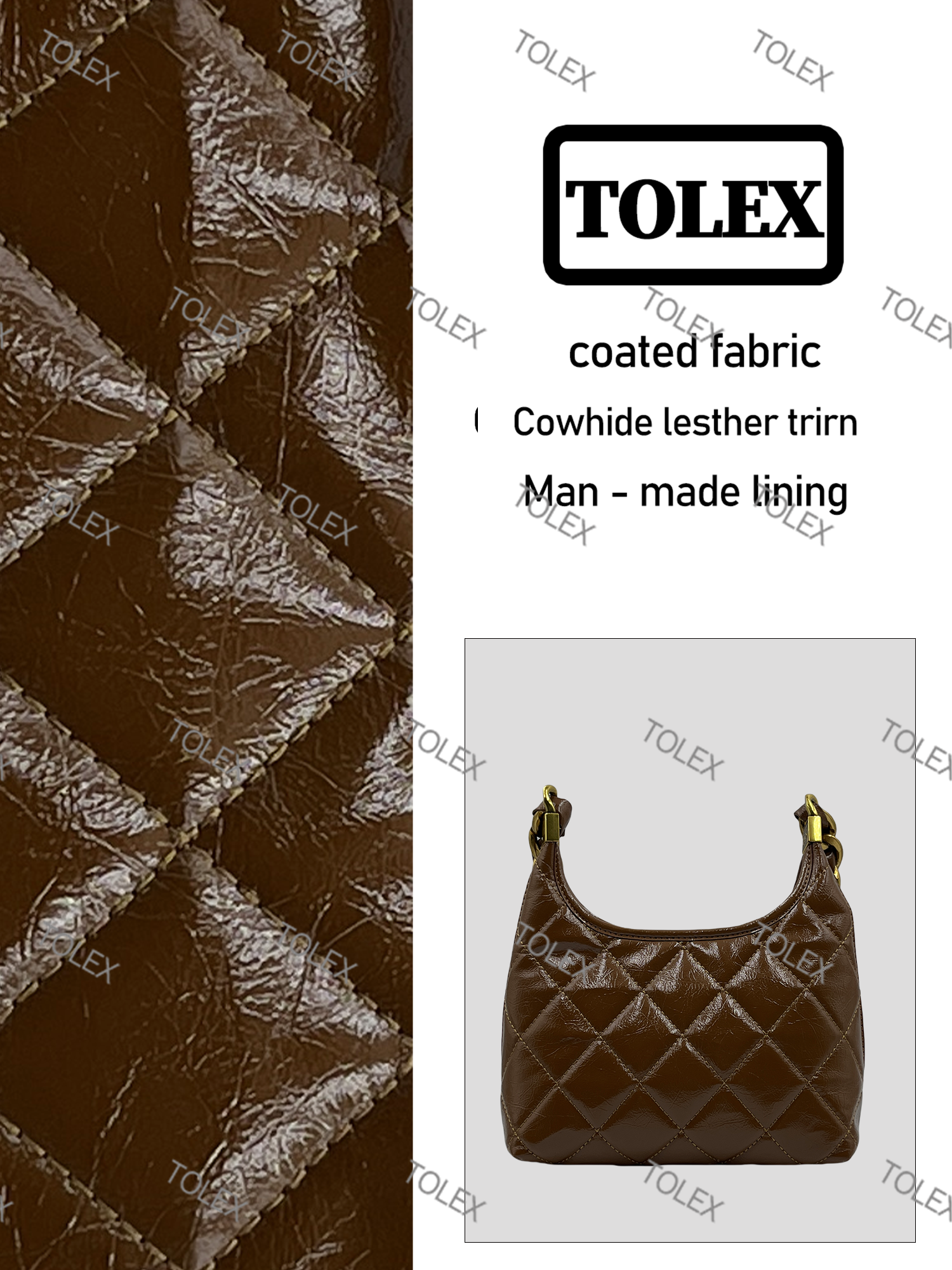 TOLEX新款气质轻奢百搭时尚简约女包小月牙10668棕色