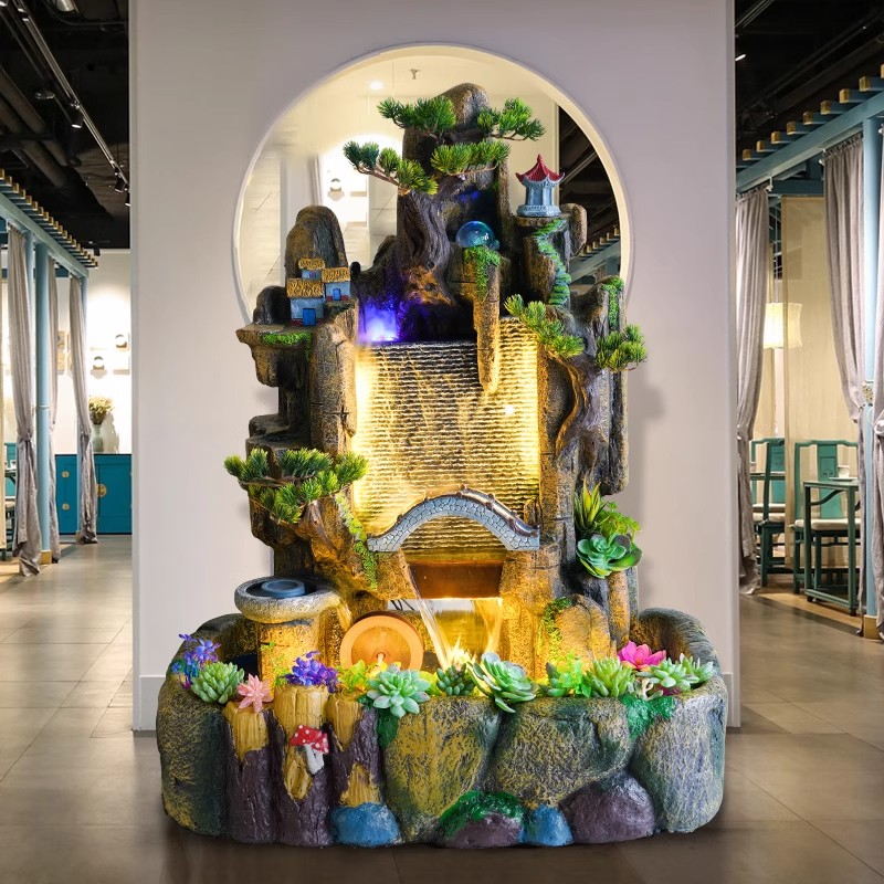 室内外大型假山流水摆件开业礼品庭院别墅花园喷泉鱼池造景观装饰