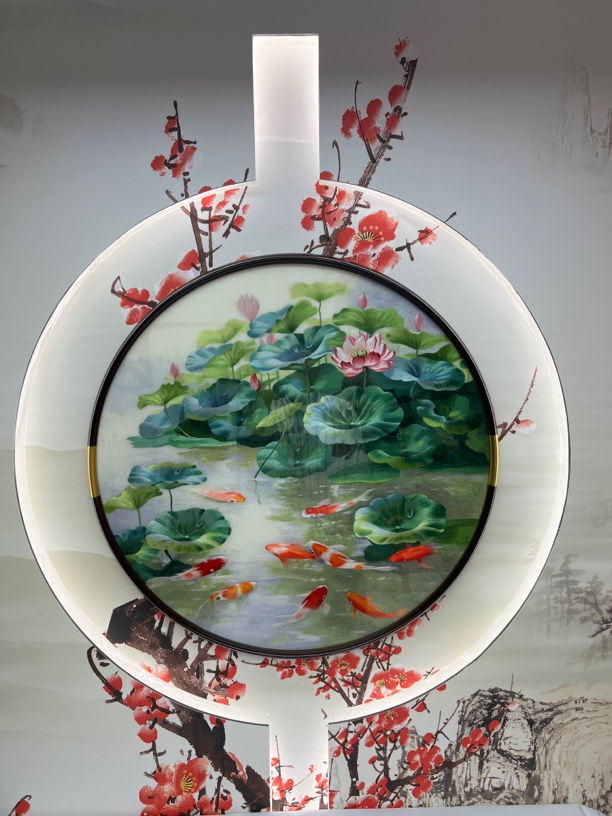 非遗精工手绣玄关画成品（80直径圆）