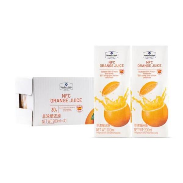 山姆 Member's Mark 西班牙进口 橙汁 6L(200ml*30)