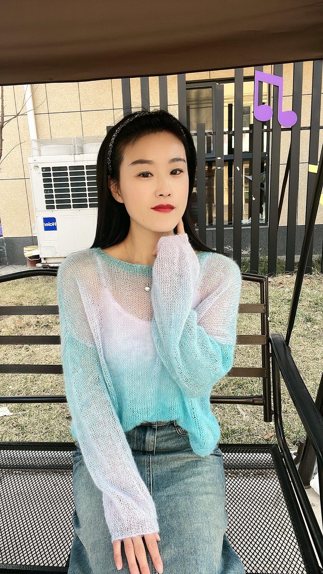 渐变真丝马海毛毛线团柔软亲肤手工编织毛衣围巾线