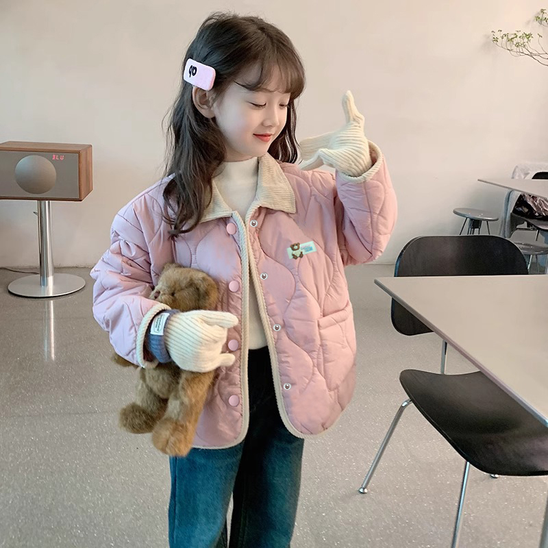 女童外套2025秋冬新款儿童韩版加厚棉服洋气宝宝加绒夹棉内胆棉衣