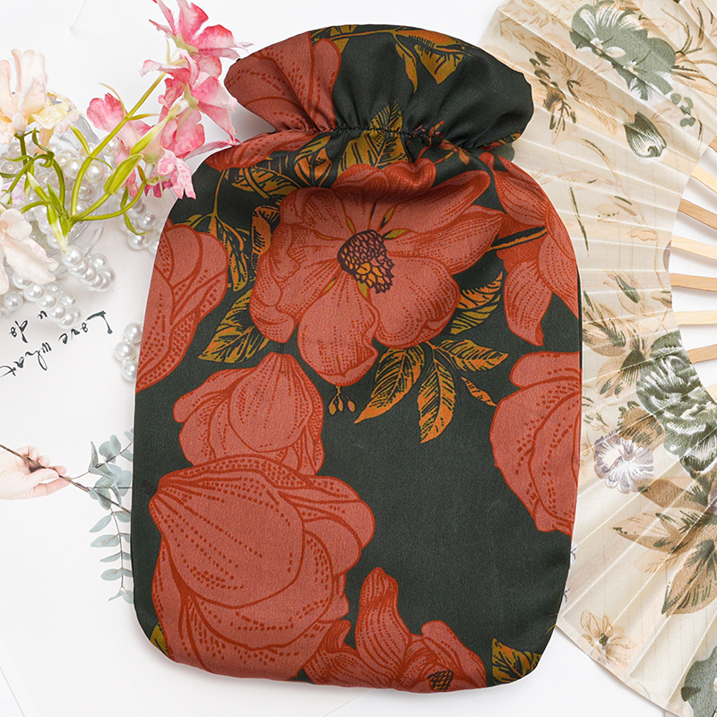 香云纱加厚注水式热水袋热敷保暖高档家用防滑可爱学生国风暖肚子