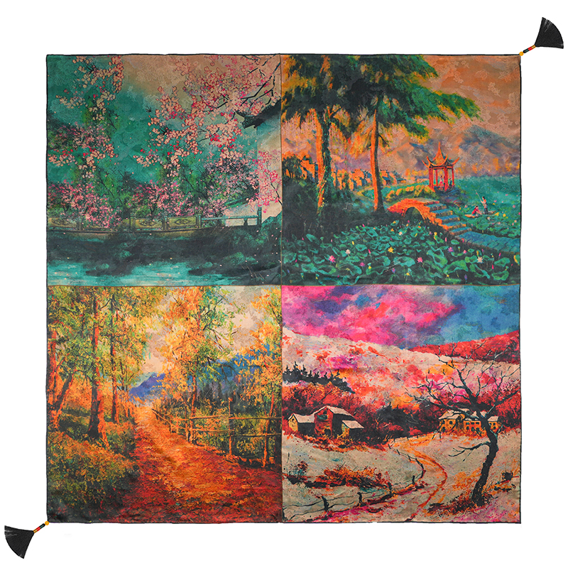 【春夏秋冬】106*106香云纱过泥老料百搭桑蚕丝披肩丝巾围巾时尚