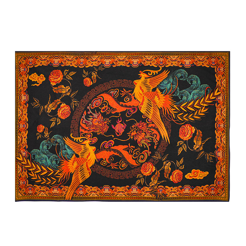 单面枕套【双凤齐鸣】42姆米香云纱桑蚕丝枕巾卧室高档真丝创意枕头