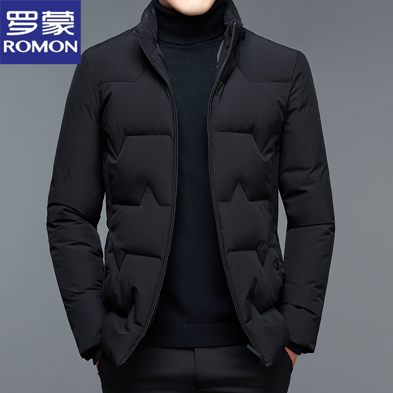 罗蒙男士棉衣秋冬季新款棉服商务休闲加厚保暖棉袄中年冬装外套男