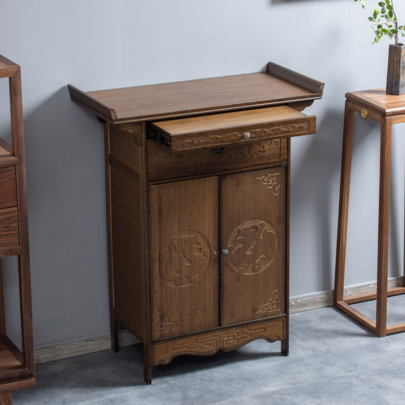 竹玖楠竹新中式玄关桌禅意门厅条案靠墙玄关架端景台玄关柜置物柜