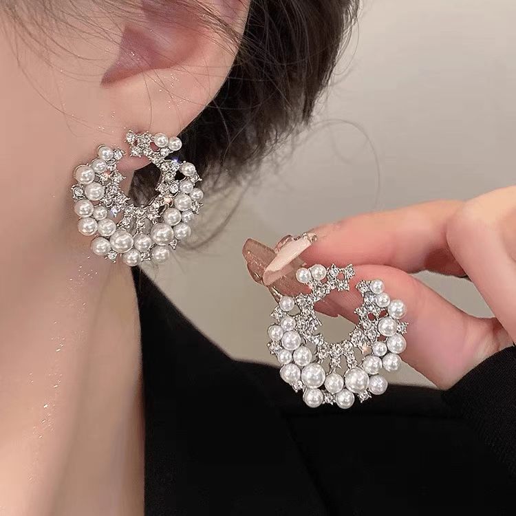 铜合金耳饰 【花环夫人】轻奢气质时尚百搭小香风设计感-612