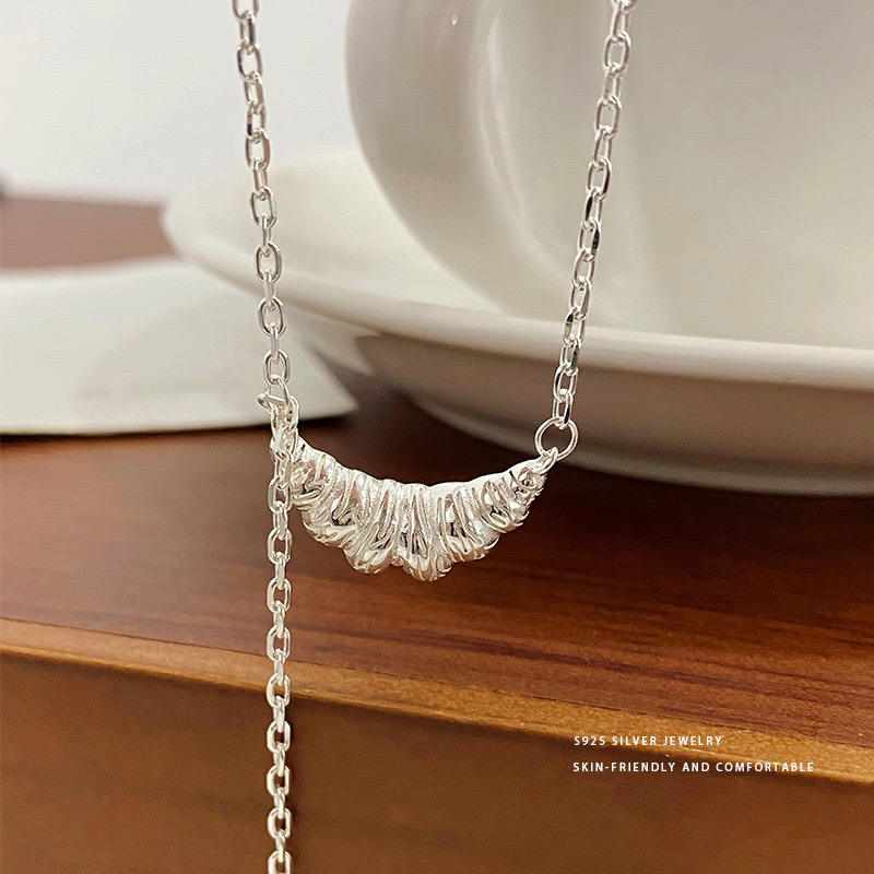 坠链均925银 Fu秋冬牛角包项链2024新款轻奢高级感锁骨链气质时尚