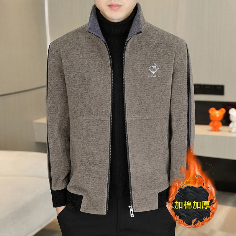 男士毛呢外套立领夹克短款冬季中青年加厚保暖休闲外搭爆款