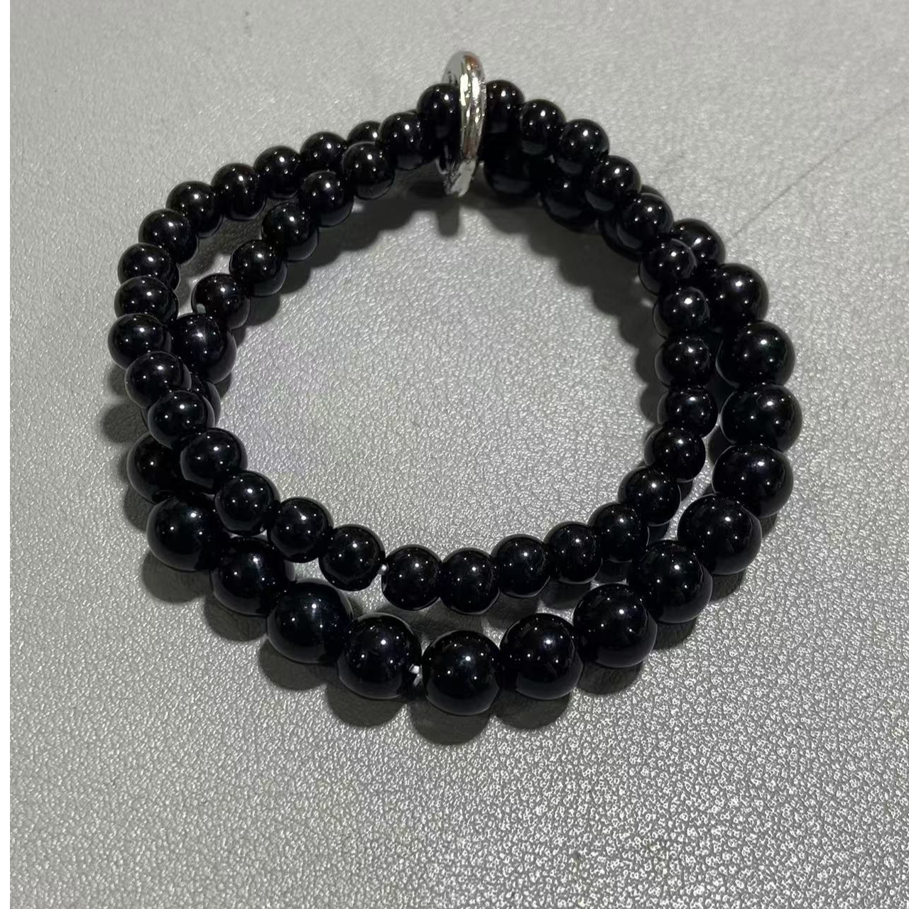 黑曜石双圈新中式叠戴国风手串C424