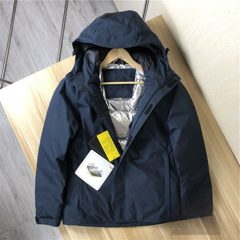 加厚春秋防寒加绒登山日本面料秋冬防风防水冲锋衣户外羽绒服男