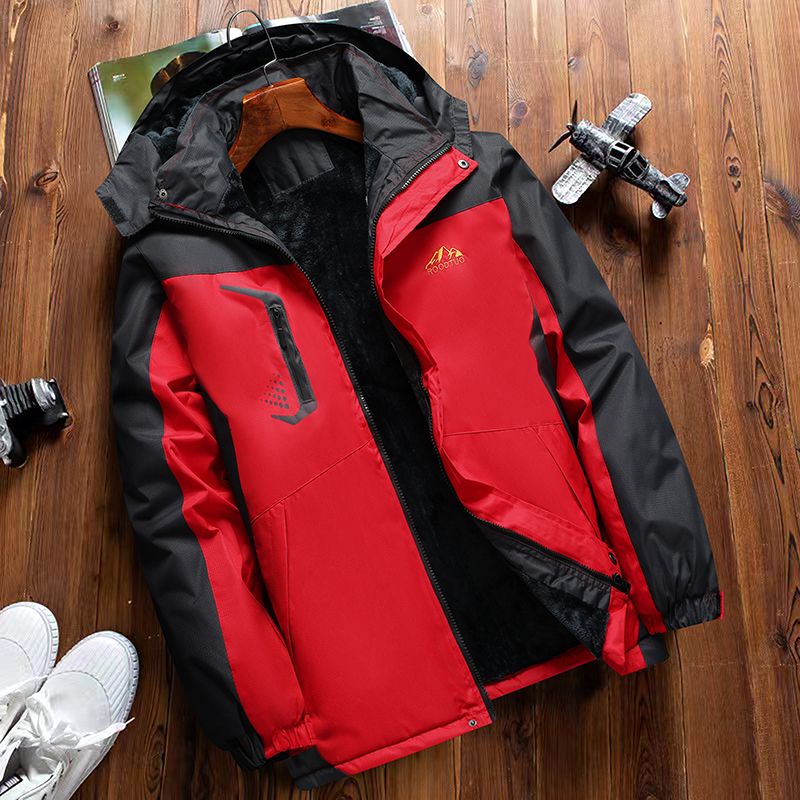 登山防寒滑雪大码加绒加厚棉衣男冲锋棉服防风防水冬季外套户外