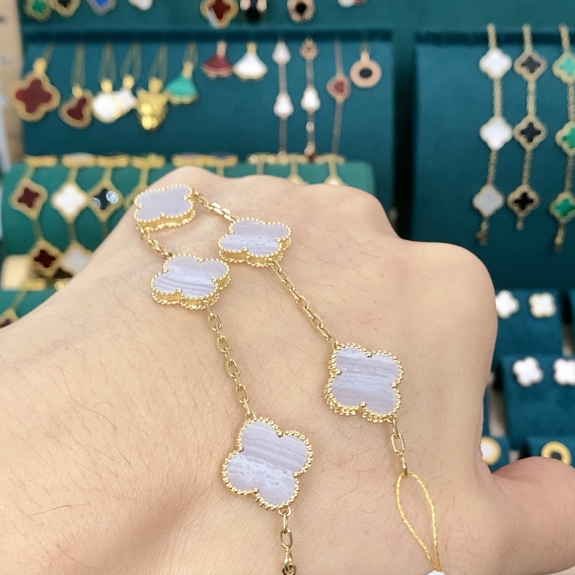 【闪购商品】玛瑙/玉髓手链18K金镶嵌15mm