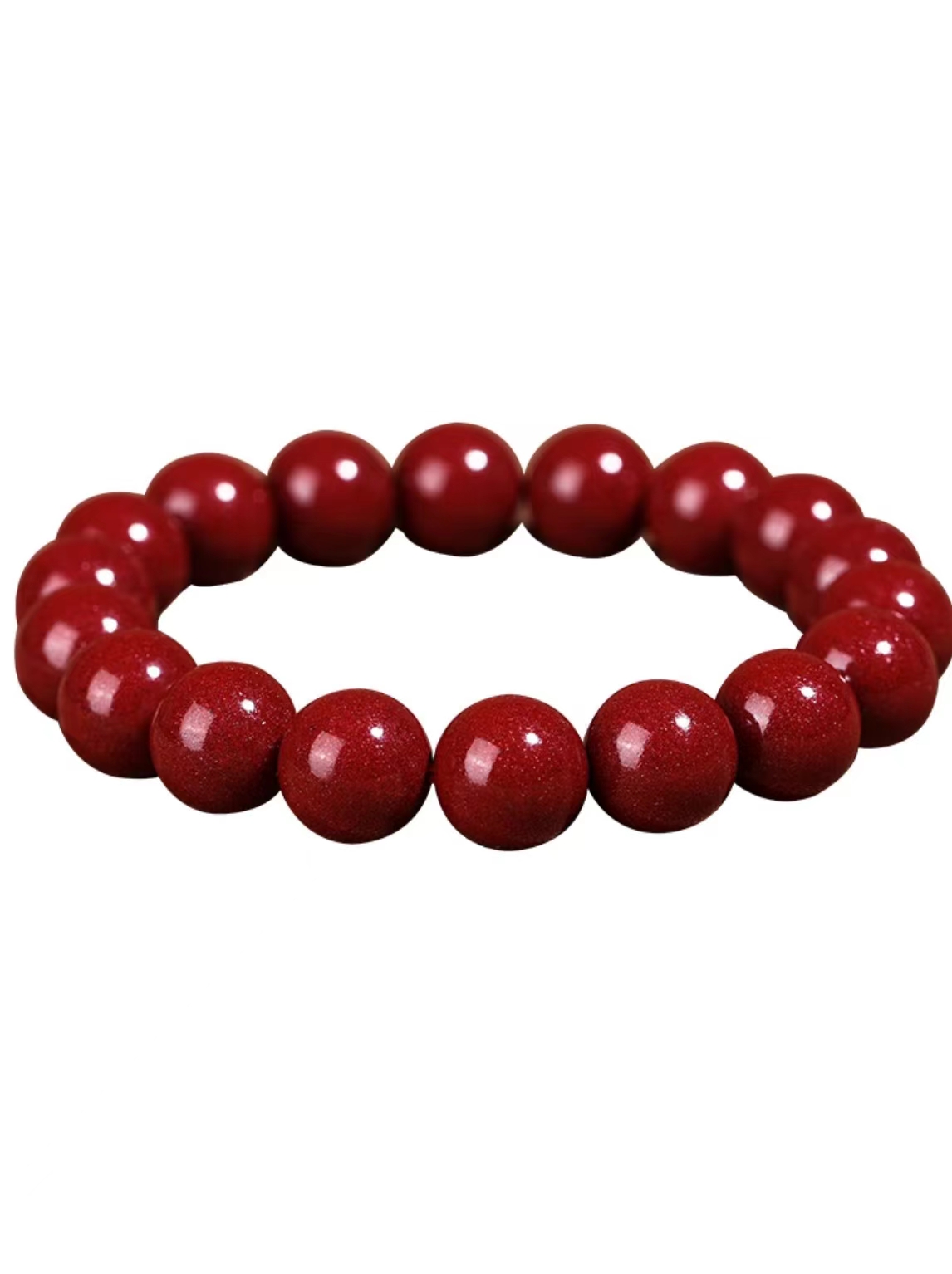 【美艺朱砂】【专柜级别】天然辰砂高含量紫金砂素圈手串男女同款