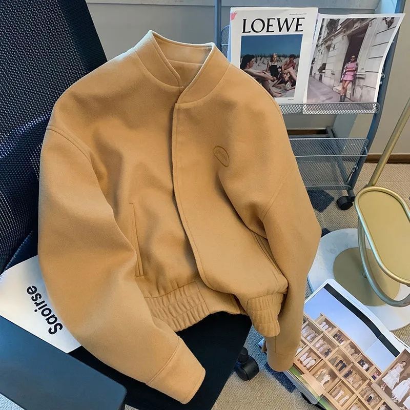 2023高品质男装时尚百搭外套2023秋冬款简约美式棒球2024